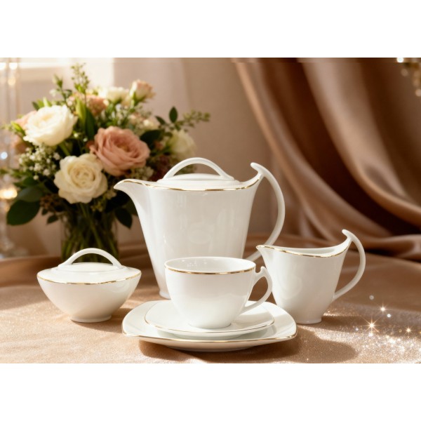 Serwis do kawy dla 12 osób 39 el. Akcent Złota Linia 3603