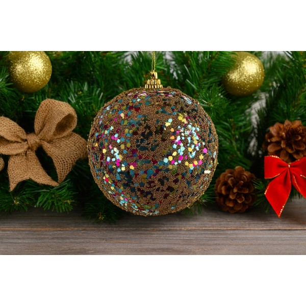 Bombka 10cm (2 szt.) złoto-multi