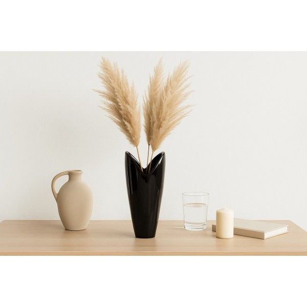 Wazon ceramiczny 26 cm wycięty czarny
