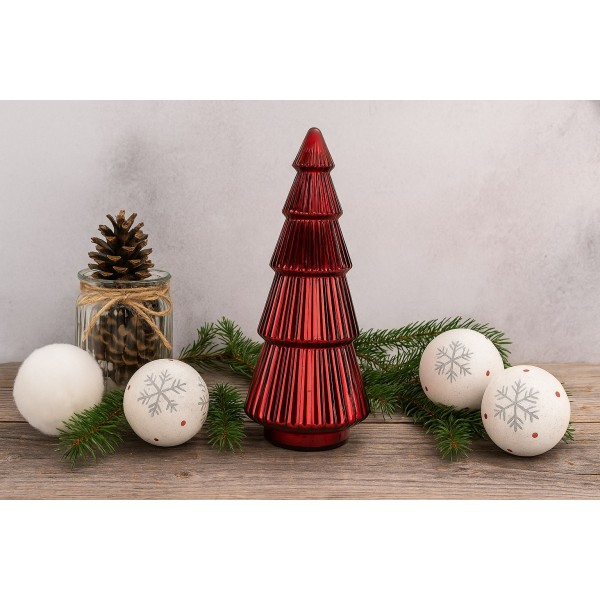 Ozdoba szklana Choinka czerwona duża 54 cm