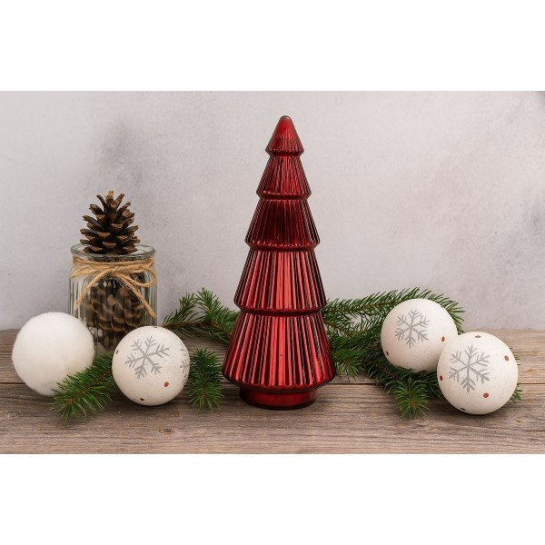 Ozdoba szklana Choinka czerwona duża 54 cm