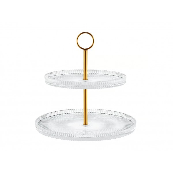 Patera dwupoziomowa 24 cm Curly złota AMBITION