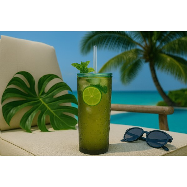 Szklanka do napojów 500 ml z pokrywką 2357