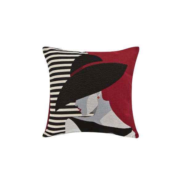 Poszewka dekoracyjna 45x45 cm Czarny kapelusz