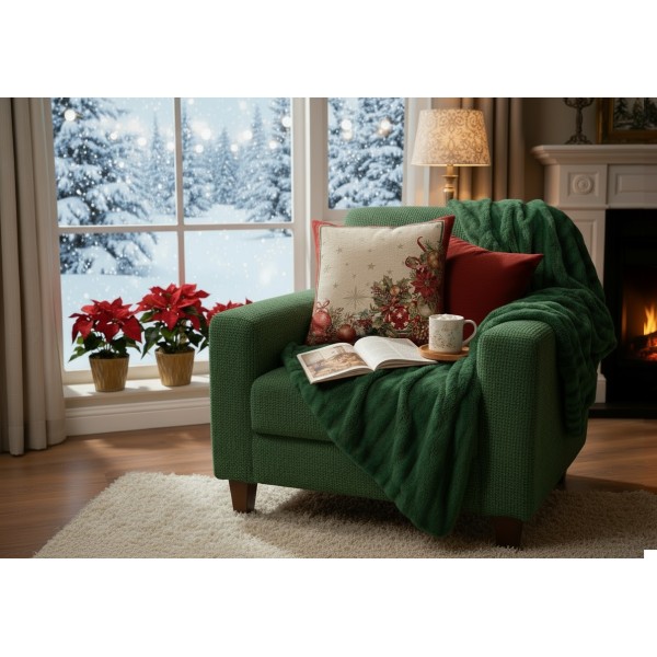 Poszewka dekoracyjna 45x45 cm Stroik czerwony