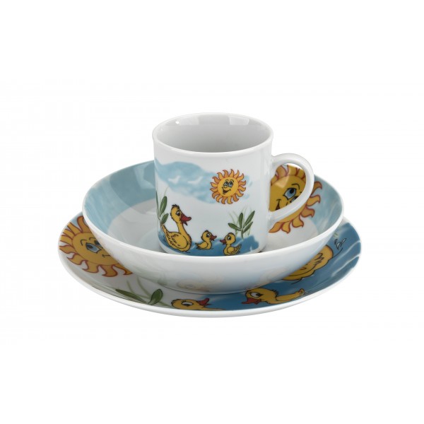 Zestaw naczyń dla dzieci Kaczuszki porcelanowy