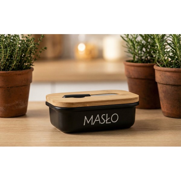 Maselniczka stalowa z pokrywką i nożykiem Tadar 464772