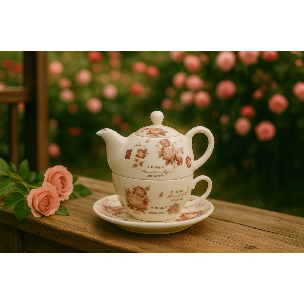 Filiżanka z dzbankiem i zaparzaczem Tea For One Secesja