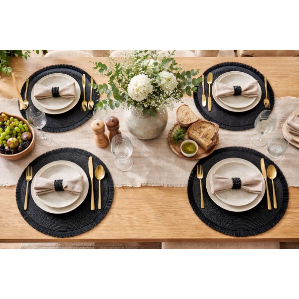 Mata na stół okrągła 38 cm Hawai czarna