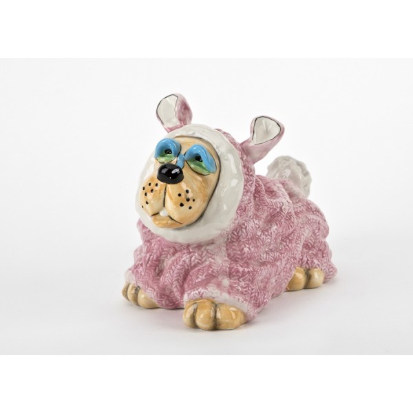 Skarbonka Pies w różowym ubranku