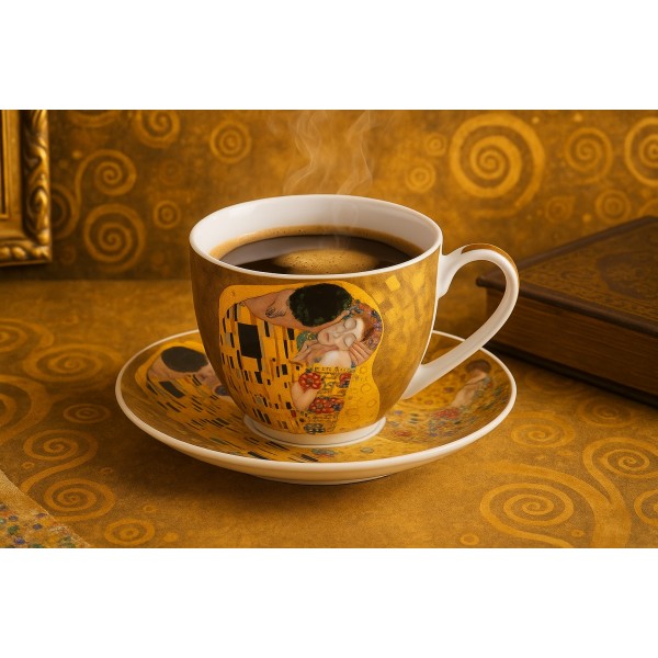 Filiżanka porcelanowa 250 ml + spodek The Kiss Classic