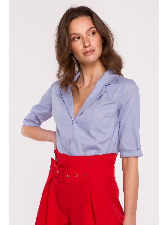 K125 Koszula z kołnierzem - niebieska