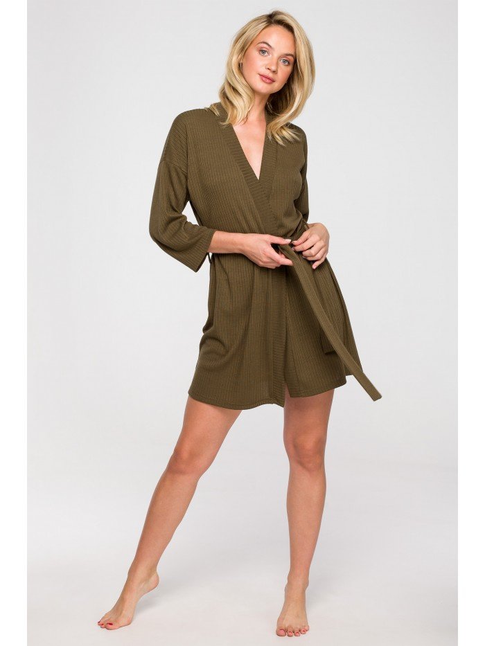 LA119 Szlafrok z paskiem - khaki