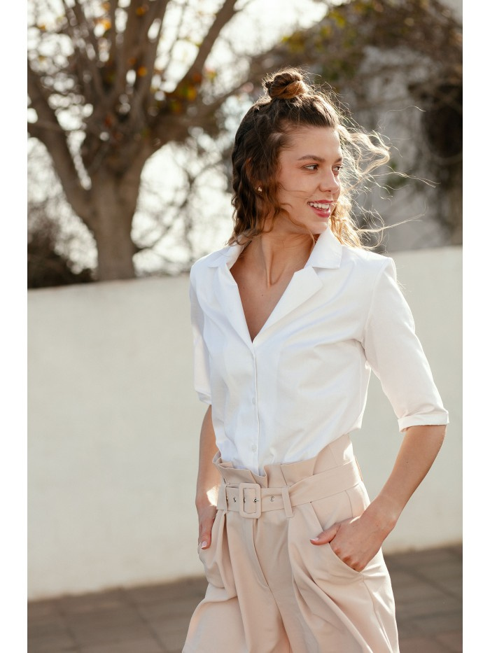 K125 Koszula z kołnierzem - biała