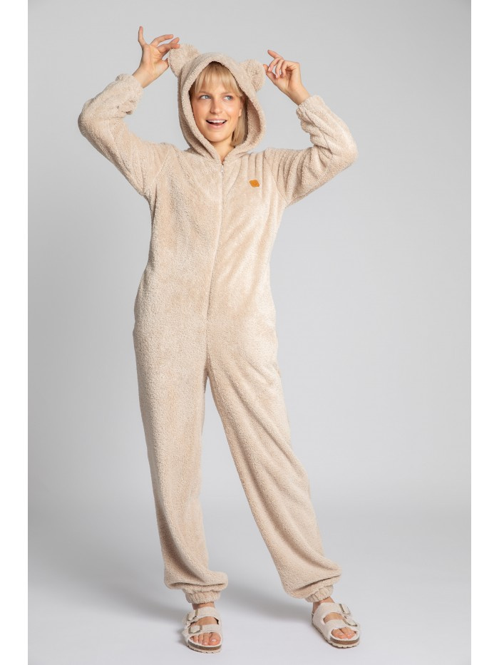 LA006 Pluszowy kombinezon - cappuccino