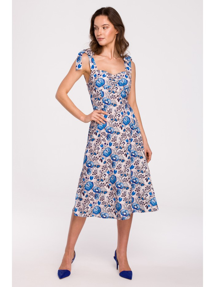 K134 Sukienka z wiązanymi ramiączkami - model 2