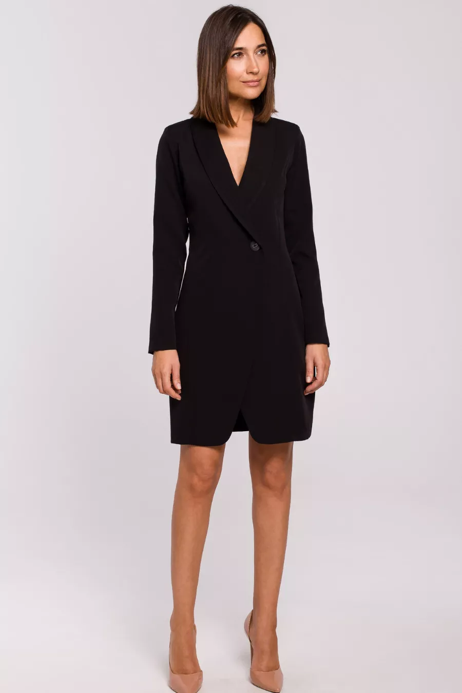 Elegancka sukienka marynarka biznesowa do pracy czarna