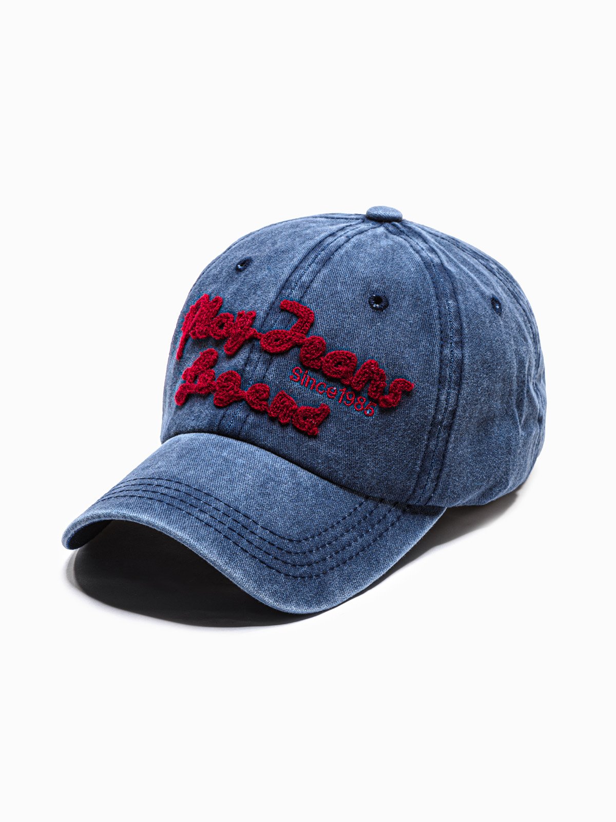 Czapka męska z daszkiem - granatowa H094 - uniwersalny