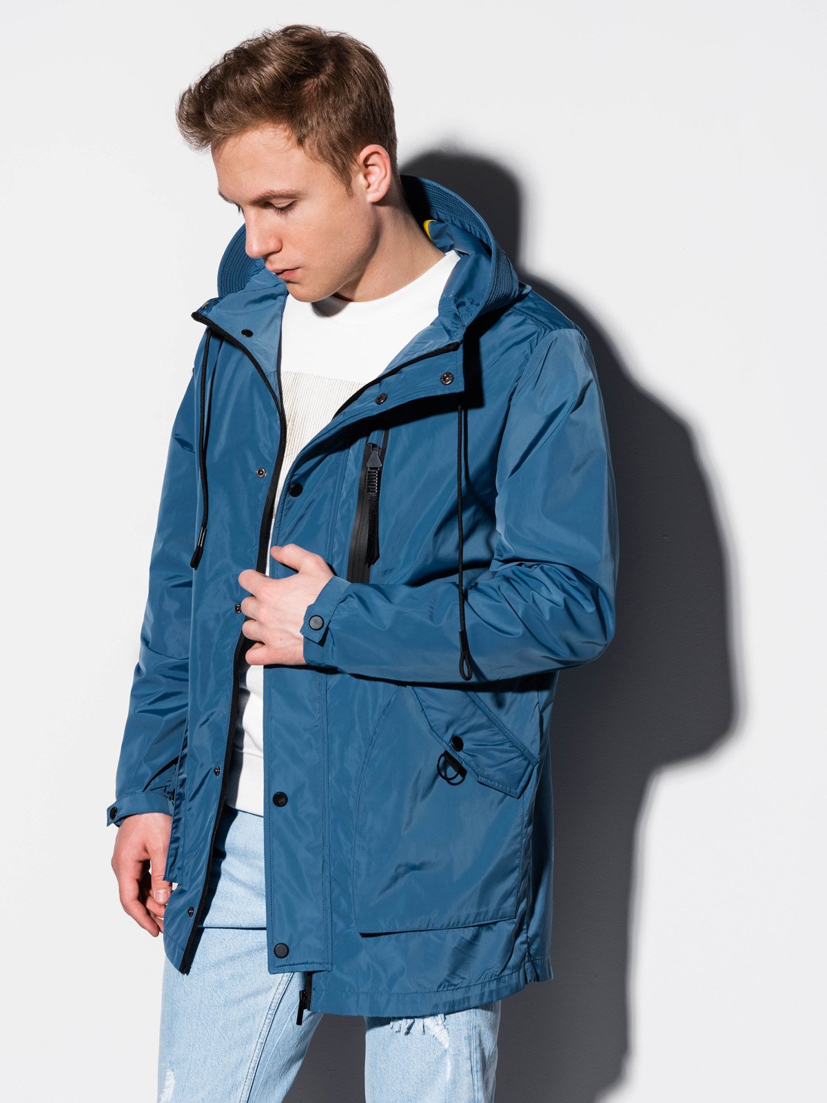 Kurtka męska przejściowa - niebieska C440 - XXL