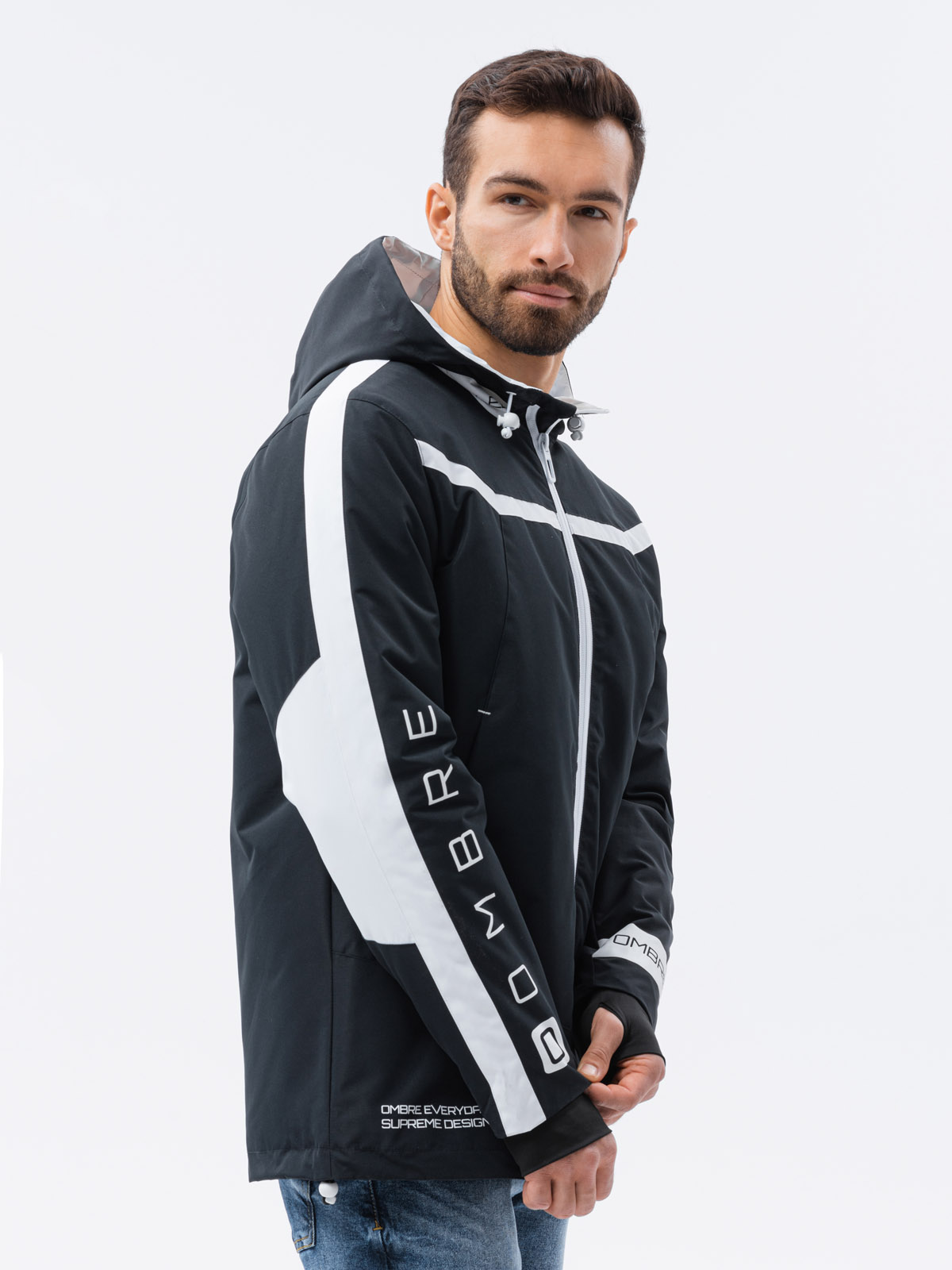 Sportowa kurtka męska - czarna V5 C455 - L