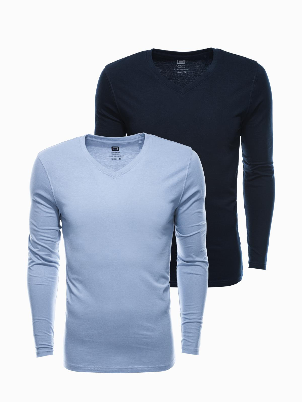 Zestaw longsleeve męski V-NECK - mix 2-pak V6 - Rozmiar: XXL