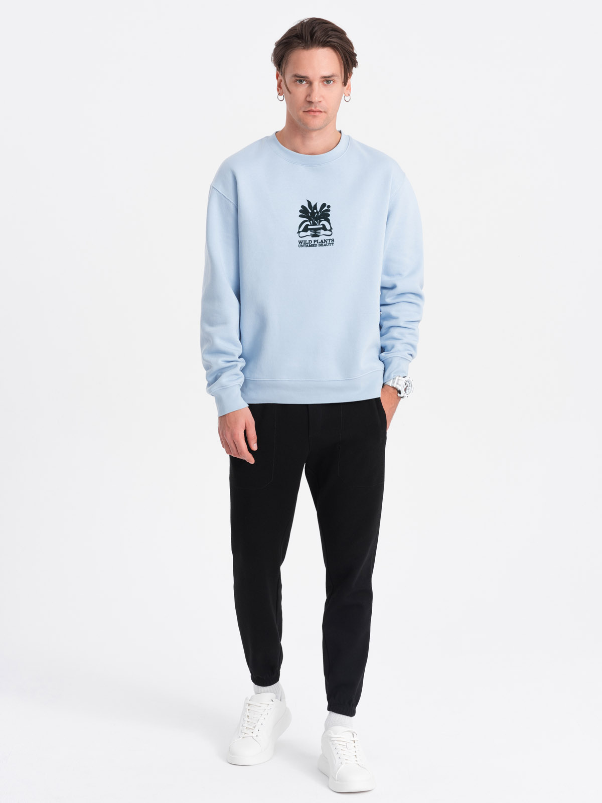 Spodnie męskie dresowe CARROT ze strukturalnej dzianiny - czarne V8 - Rozmiar: XL