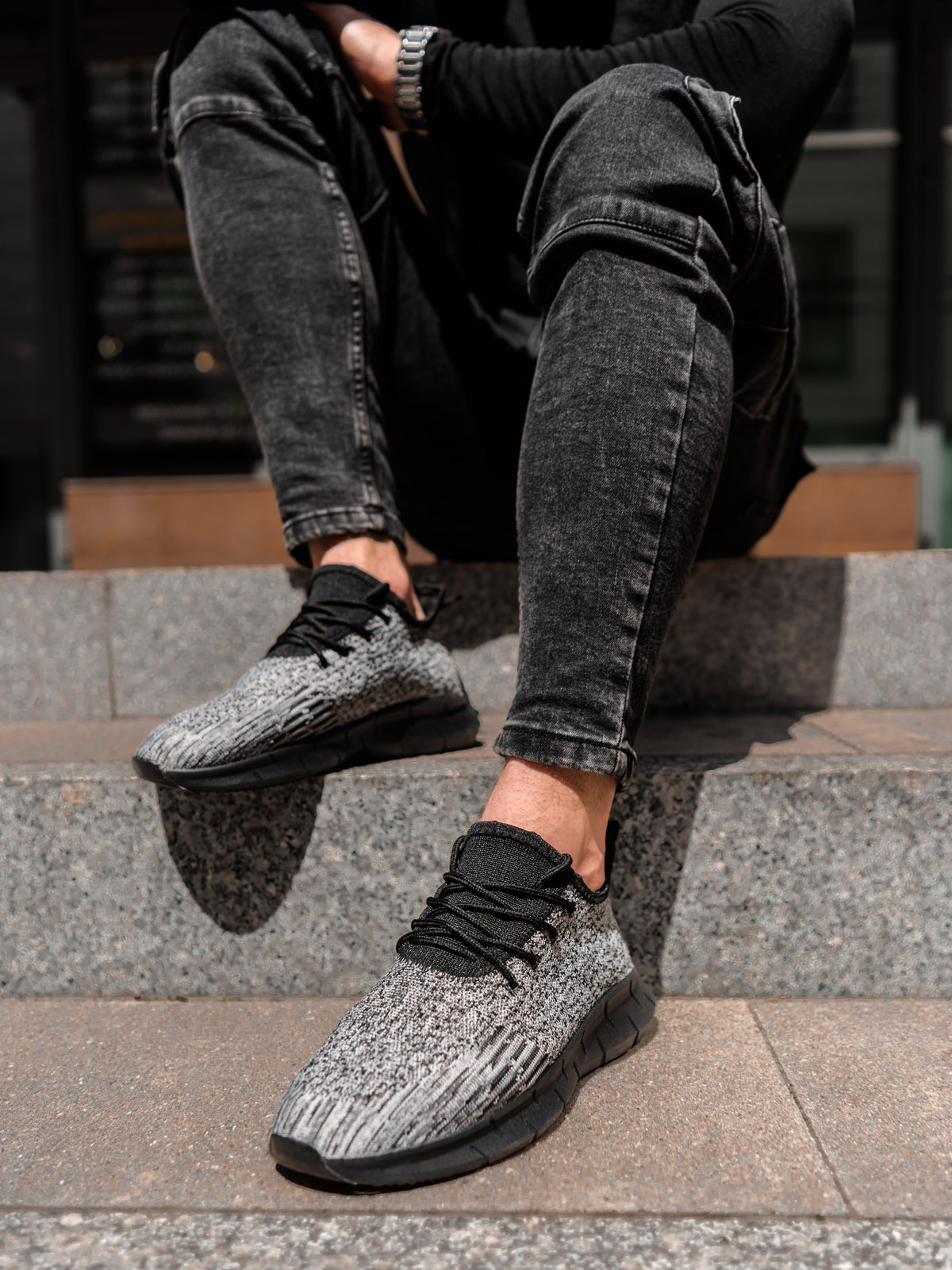 Buty męskie sneakersy - szare V5 - Rozmiar: 41