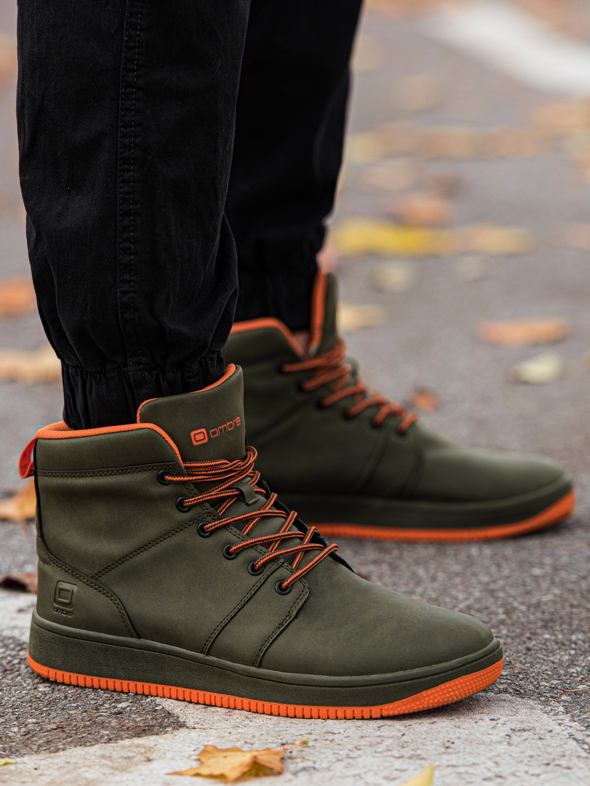 Buty męskie ocieplane sneakersy za kostkę - zielone V4