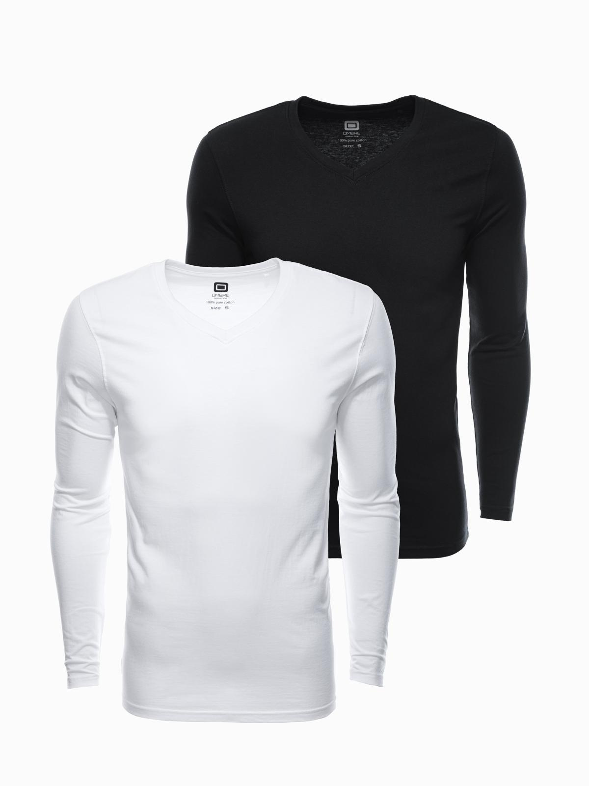 Zestaw longsleeve męski V-NECK - mix 2-pak V2