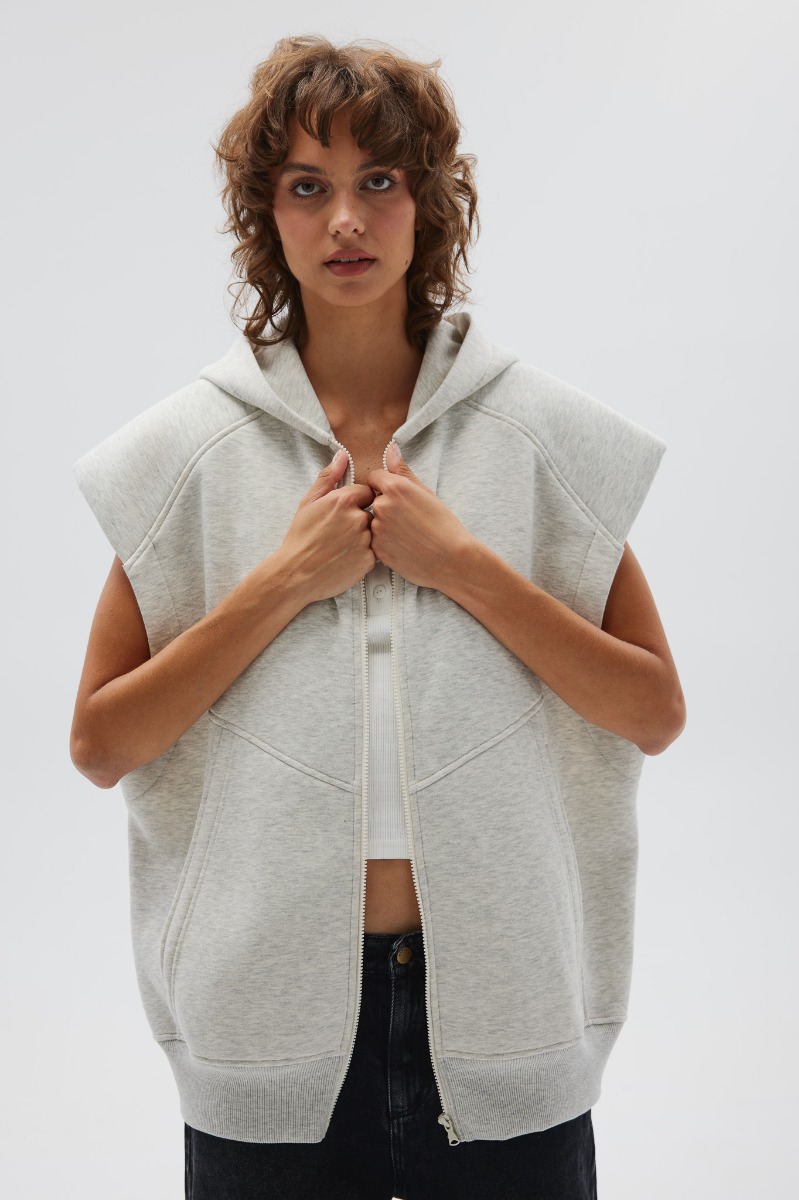 Kamizelka z kapturem w kolorze SILVER MOON - SWEVEN