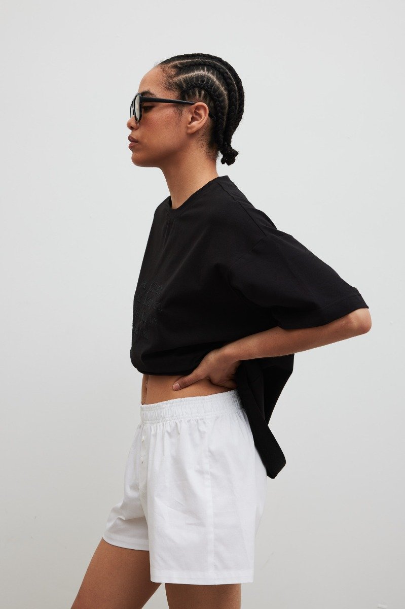 Bawełniane szorty w kolorze BIAŁYM - CLINT-M