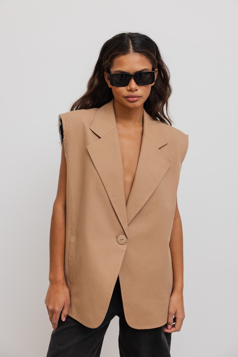 Kamizelka typu oversize w kolorze CARMEL- VICAR-UNI