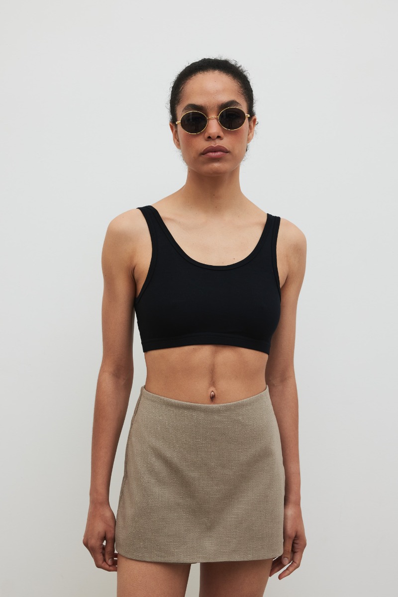 Spódnico spodenki z lnem w kolorze CAPPUCCINO - MOVE-S