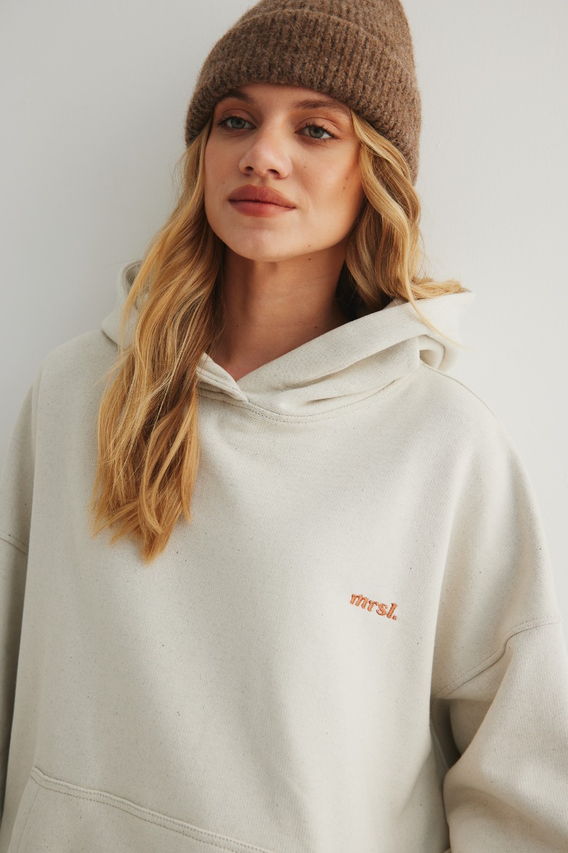 Bluza z kapturem i HAFTEM w kolorze IVORY- NORTH-UNI