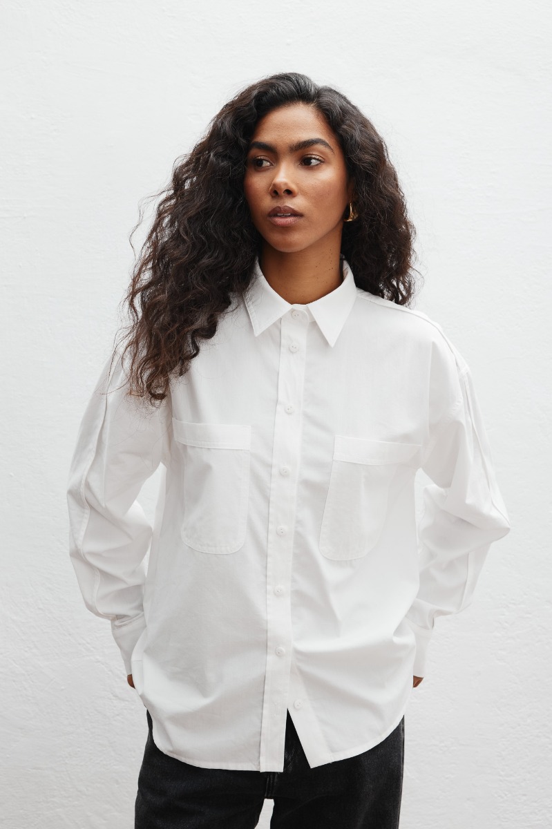 Koszula o prostym kroju w kolorze WHITE CREAM - SNOFFI-M/L