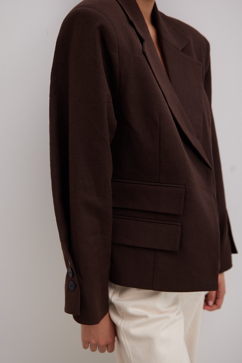 Marynarka o prostym kroju w kolorze INTENSE BROWN - RICHMOND-M/L