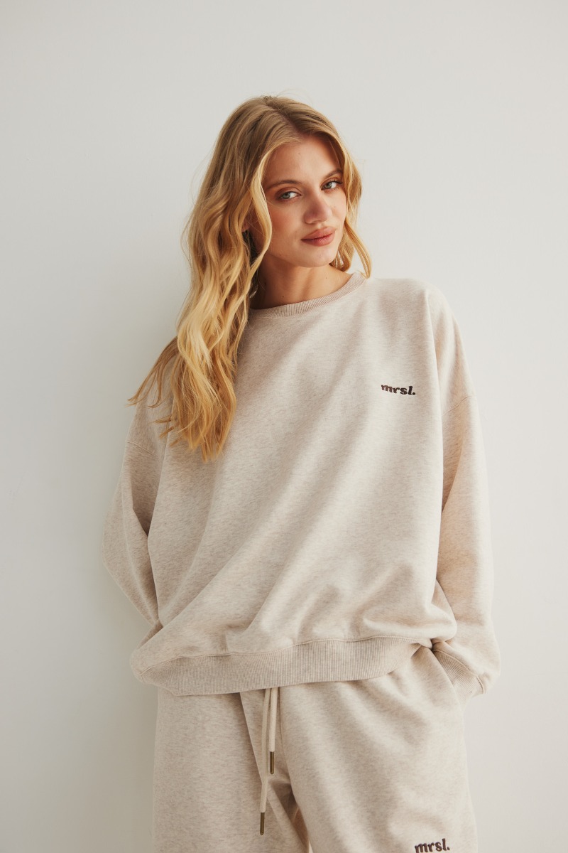 Bluza damska o kroju regular fit w kolorze LATTE MELANGE - MANLY