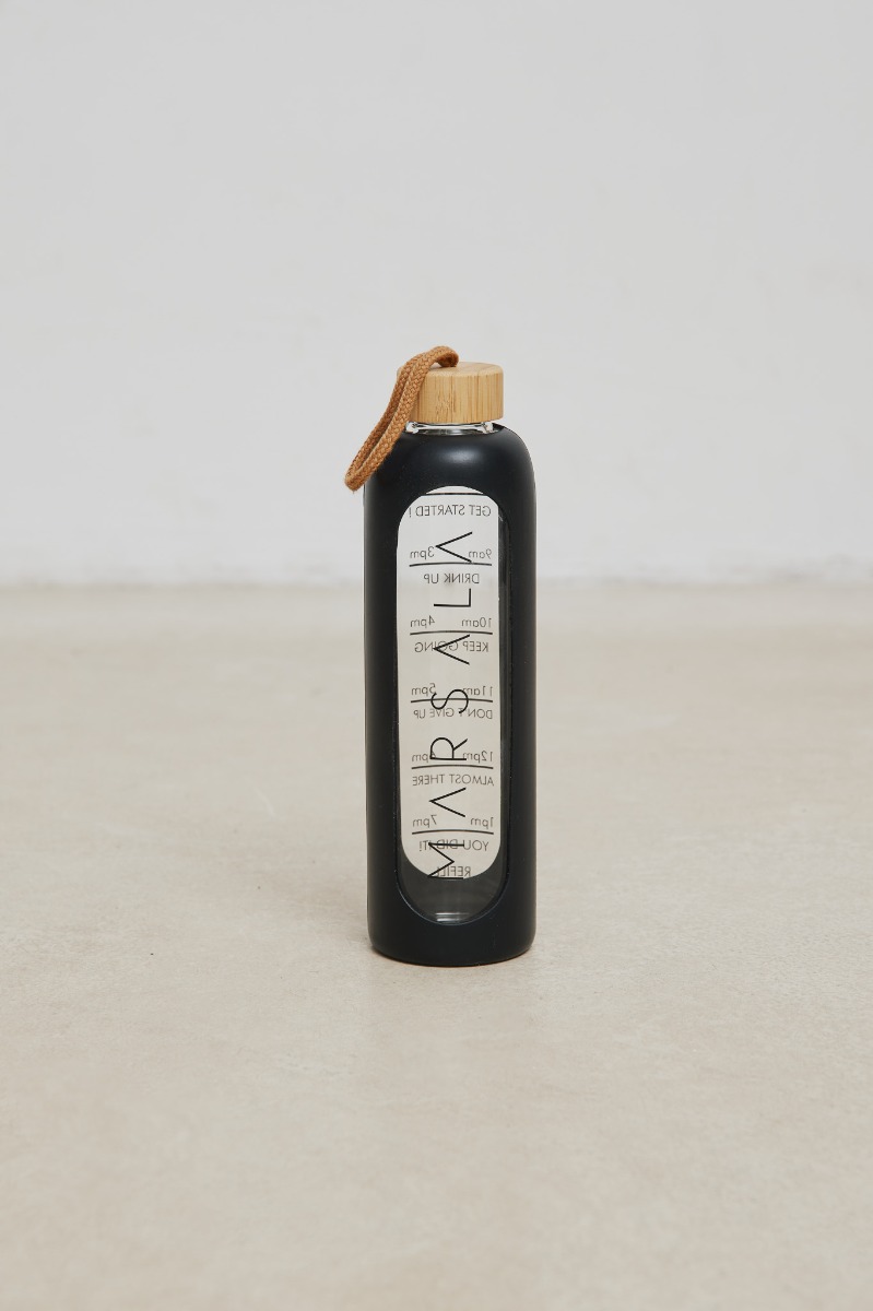 Szklana butelka na wodę w kolorze BLACK - DROP