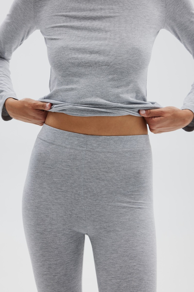 Bawełniane legginsy w kolorze GREY MELANGE - SHAPE-L