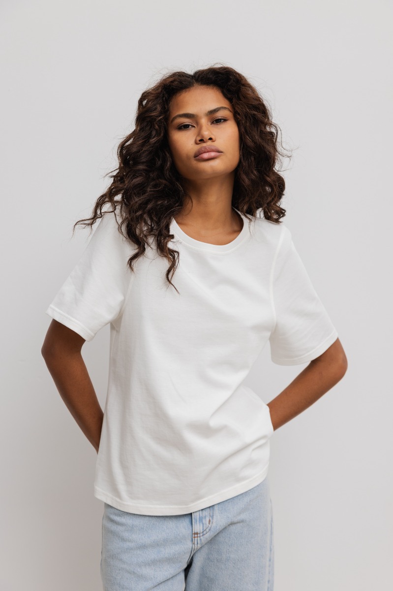 Damski T-Shirt w kolorze ECRU - CAMAS-S/M