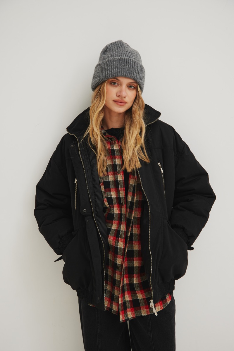 Kurtka bomberka z ociepleniem w kolorze CZARNYM- RODEZ