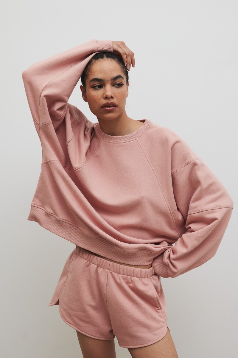 Bluza damska z przeszyciami w kolorze COTTONE ROSE - NORD