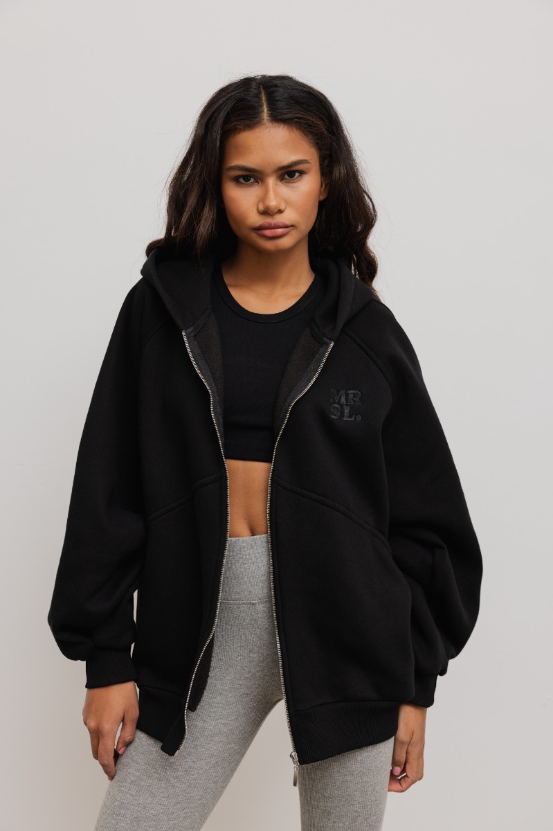 Bluza typu oversize z HAFTEM, w kolorze TOTALLY BLACK- DALLAS-UNI