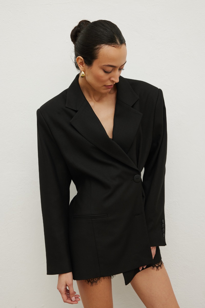 Klasyczna marynarka w kolorze BLACK- GRACE-M/L