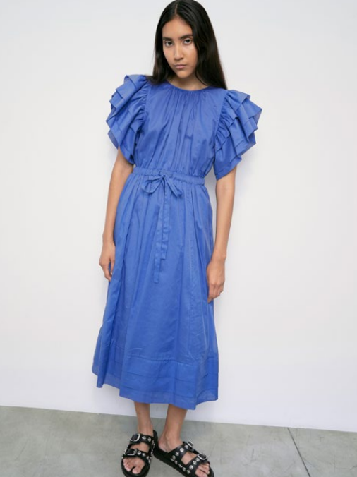 NIEBIESKA BAWEŁNIANA SUKIENKA MEIMEIJ