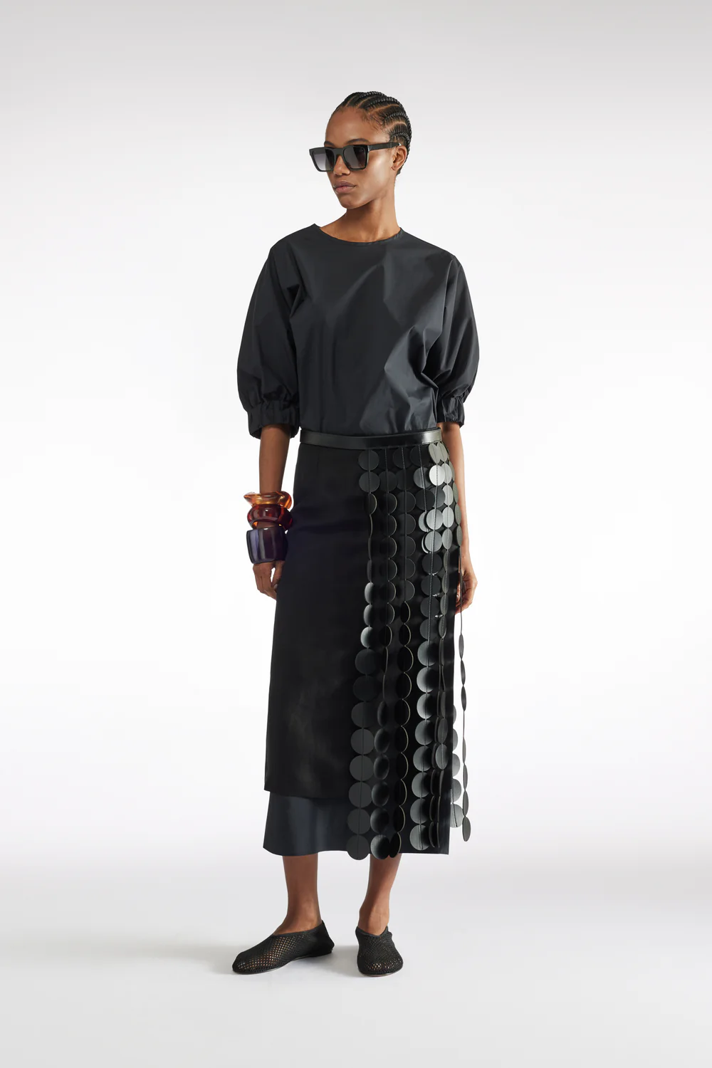 CZARNA BLUZKA Z KRÓKIM RĘKAWEM LIVIANA CONTI