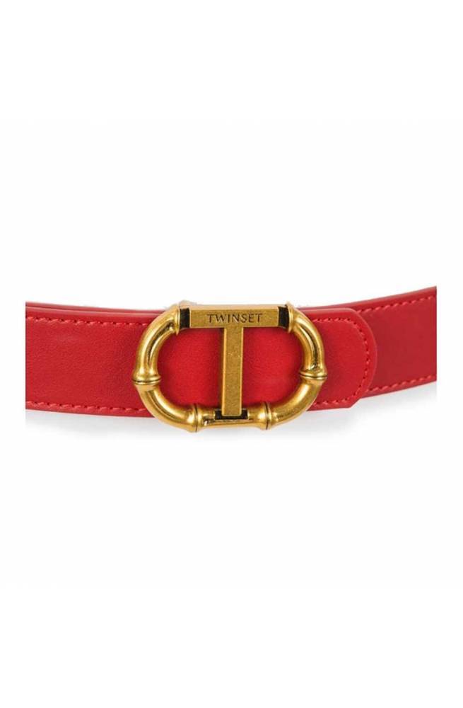Pasek skórzany czerwony damski Twinset