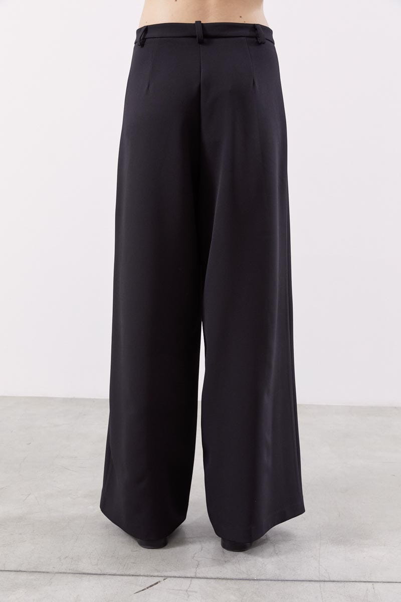 CZARNE SZEROKIE SPODNIE MEIMEIJ