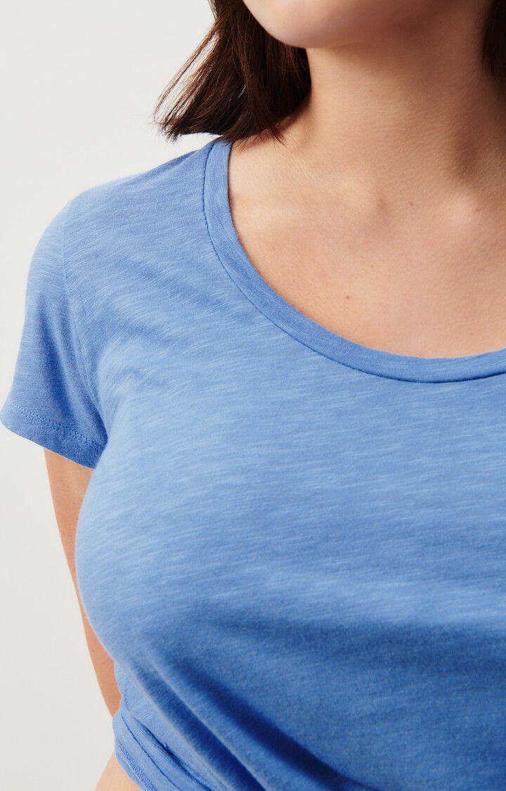 NIEBIESKI BAWEŁNIANY T-SHIRT AMERICAN VINTAGE