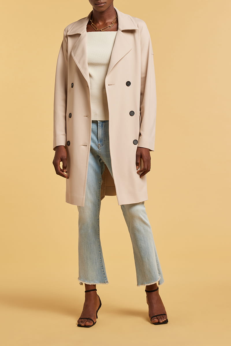 BEŻOWY PŁASZCZ LIVIANA CONTI